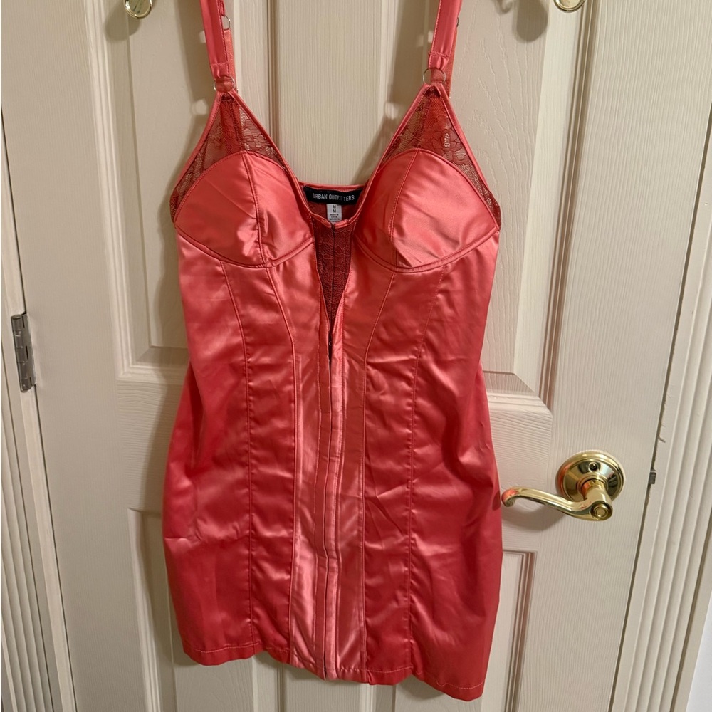 Coral Satin Dress